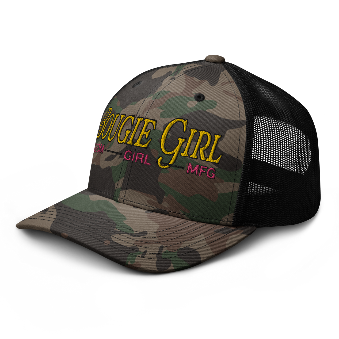 BOUGIE GIRL in DISGUISE Camouflage trucker hat