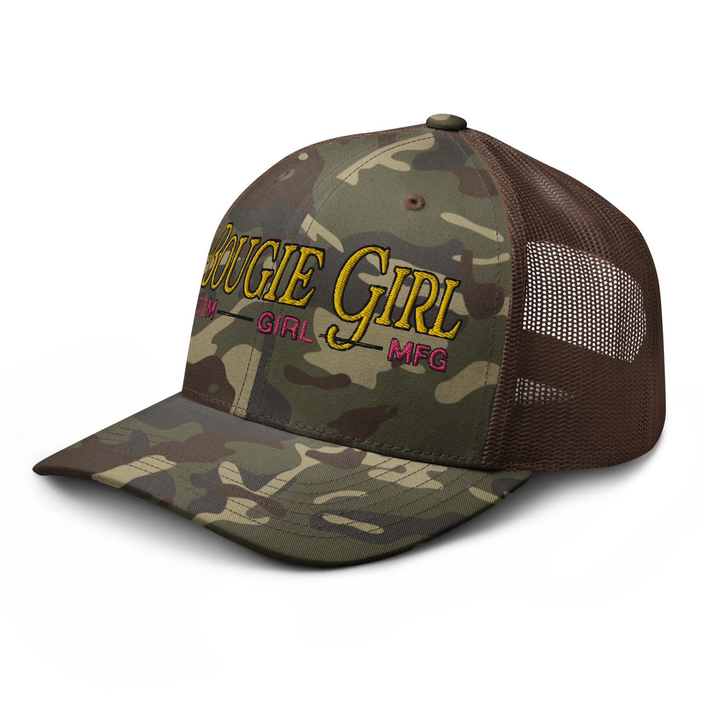 BOUGIE GIRL in DISGUISE Camouflage trucker hat