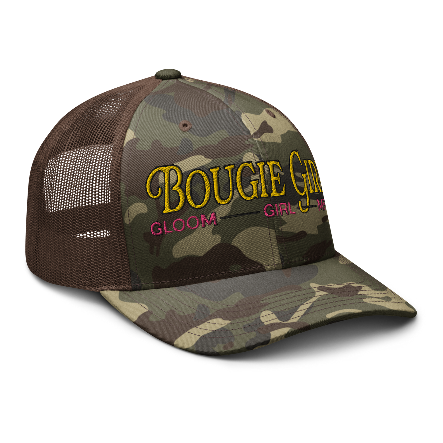 BOUGIE GIRL in DISGUISE Camouflage trucker hat