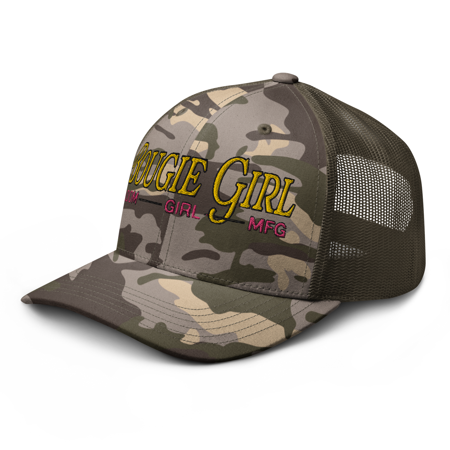 BOUGIE GIRL in DISGUISE Camouflage trucker hat